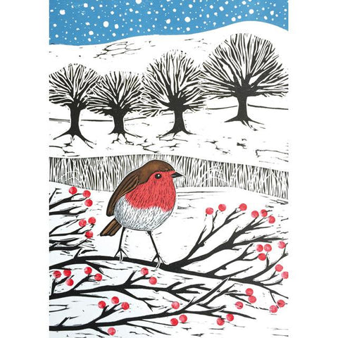Jane Dignum, Robin and Field of Snow, Art Card