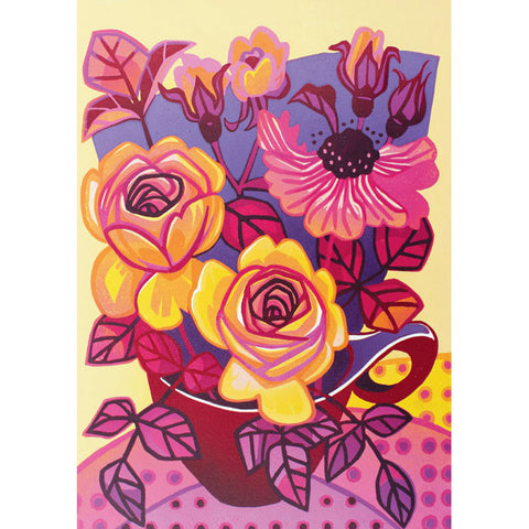 Jenny Hancock, Cup With Roses, Fine Art Greeting card