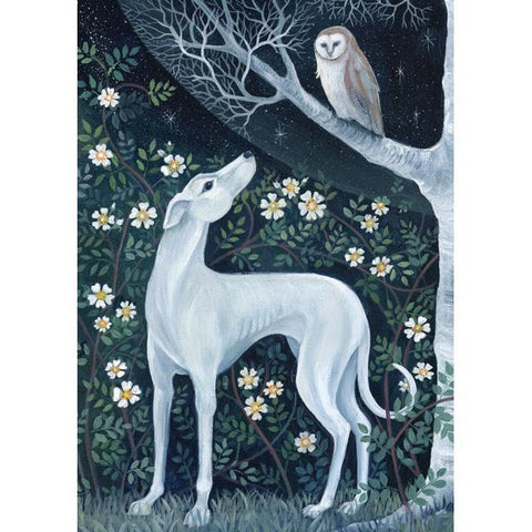 Kerry Buck, The hound and The Owl, Fine Art Greeting card