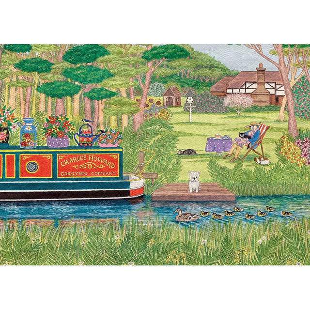 Lisa Davies, Canal Garden, Blank Art Card