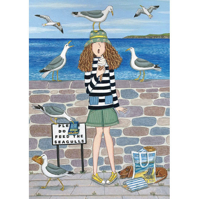 Lisa Davies, Please Do Not Feed The Gulls, Humorous Greeting Card