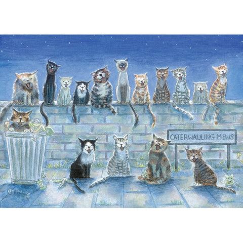 Lisa Davies, Almost Midnight (Cats). Blank Art Card