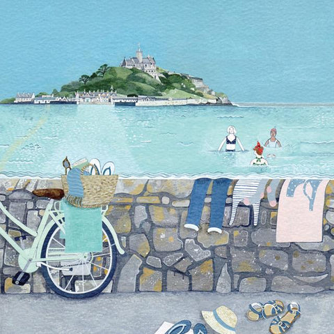 Mani Parkes, When the Time Comes In (St Michael's Mount), Blank Inside Greeting Card