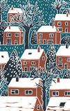 Winter Houses - Set of 8 Note Cards
