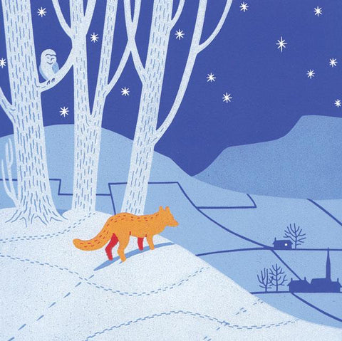 Nick Wonham, A Winter's night (Fox), Fine Art Greeting Card