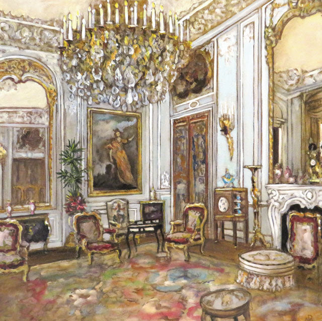 Paul Minter, The Grey Drawing Room, Waddensdon Manor, Fine Art Greeting Card