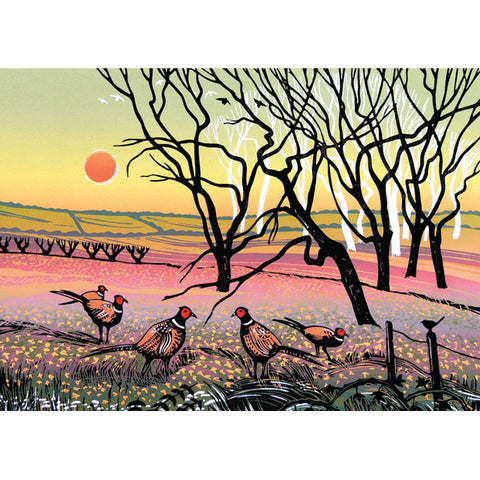 Rob Barnes, Pheasant Circle, Fine Art Greeting Card