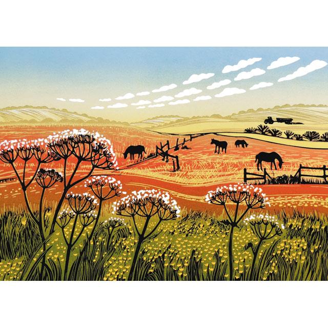 Rob Barnes, Buttercups and Cow Parsley, Blank Art Card