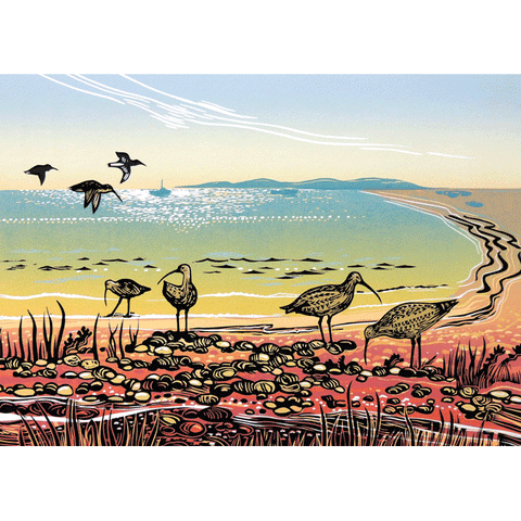 Rob Barnes, Curlews On The Coast, Blank Art Card
