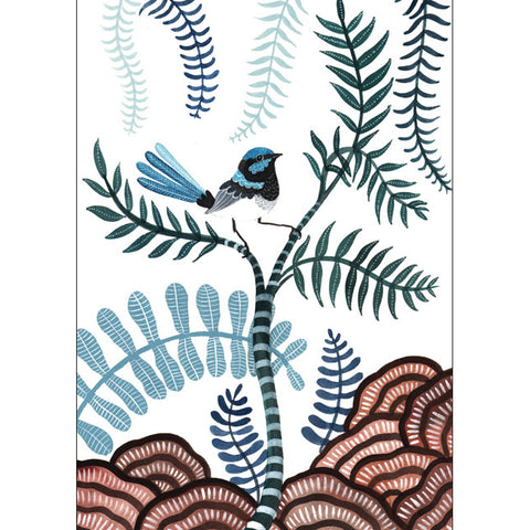 Sally Browne, Fairy Wren Forest (Australia) , Blank Greeting Card