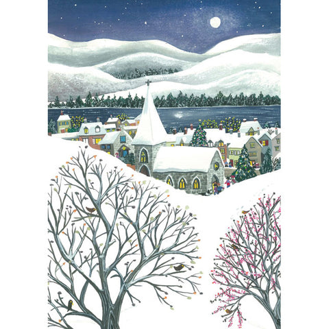 Sarah Latham, Moon Over The Lake, Fine Art Greeting card