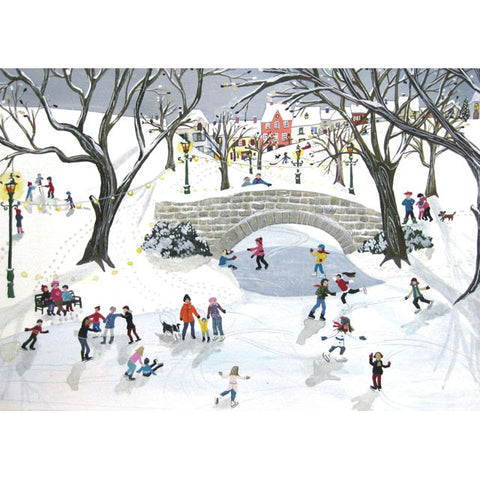 Sarah Latham, Skating Away, Fine Art Christmas card