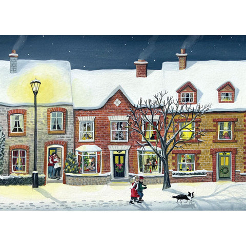 Sarah Latham, A Snowy Walk Home (Christmas), Blank Art Card