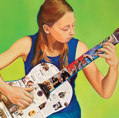 Sherry McCourt, Twice-Played Guitar, Blank Art Card