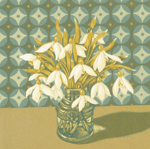 Vanessa Lubach, Inkwell Snowdrops, Fine Art Greeting card
