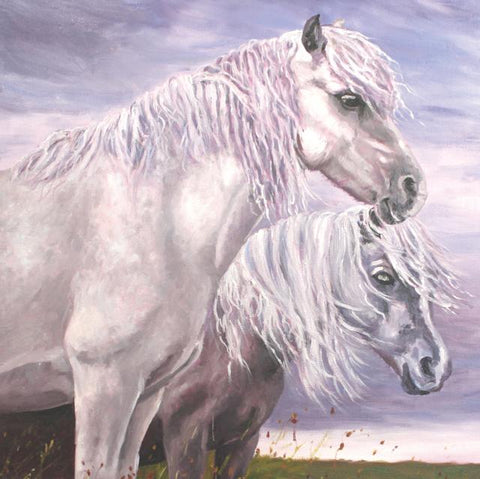 Zoe Norman, Moorland Ponies, Fine Art Greetings Card