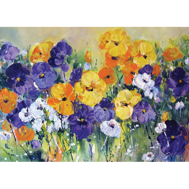 Helen Miles, Pansy Pose, Fine Art Greeting Card