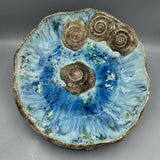 Blue Ammonite Bowl - Ceramic