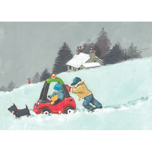 Peter Broadbent, Snow Much Fun, Fine Art Greetings Card
