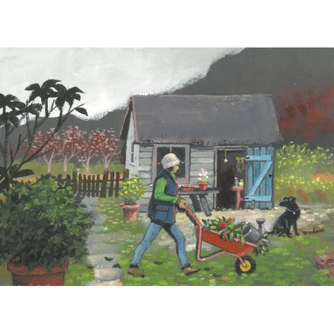 Peter Broadbent, The Joy of Gardening, Fine Art Greeting Card