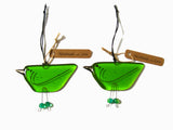 Bright Green - Fused Glass Hanging Bird