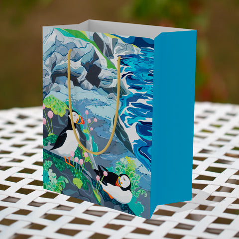 Puffins By The Sea - Medium-Sized Gift Bag