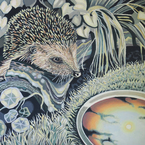 Teresa Rogers, Walking By Moonlight (Hedgehog),Blank Art Card