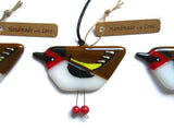 Goldfinch - Fused Glass Hanging Bird