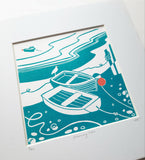 Incoming Tide - Original Lino Print