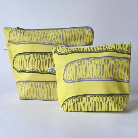 Yellow Long Pods - Wash Bags