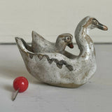 Swan and baby - Ceramic miniature