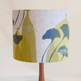 Gingko Leaves and Moths Lampshade - Screen Printed and Embroidered - Medium