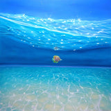 New Horizon Underwater Seascape with Fish - Framed Canvas Print