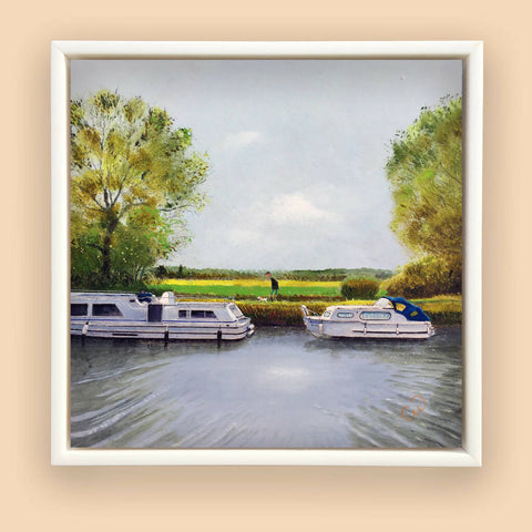 Beccles Riverbank - Original Oil Painting
