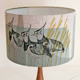 Lapwing Lampshade - Screen Printed and Embroidered - Large