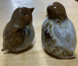 Small Fat Brown Bird - Handmade glazed stoneware